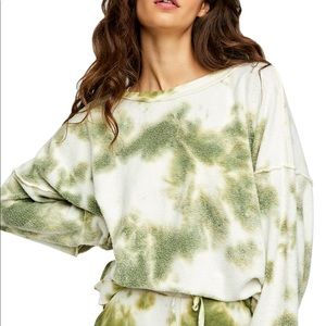 Free People Green Kelly Washed Sweatshirt